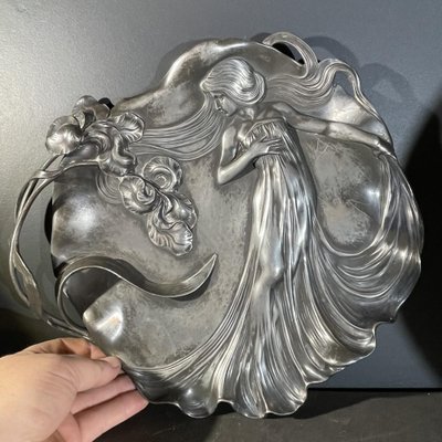 Art Nouveau Openwork Silver-Plated Tray from WMF, 1906 for sale at - Main Image