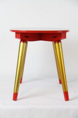 Vintage Xoxloma Hand-Painted Stool, USSR, 1970s for sale at Pamono