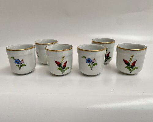 Vintage Hungarian Folk Art Kalocsa Hand-Painted Ashtray & Shot