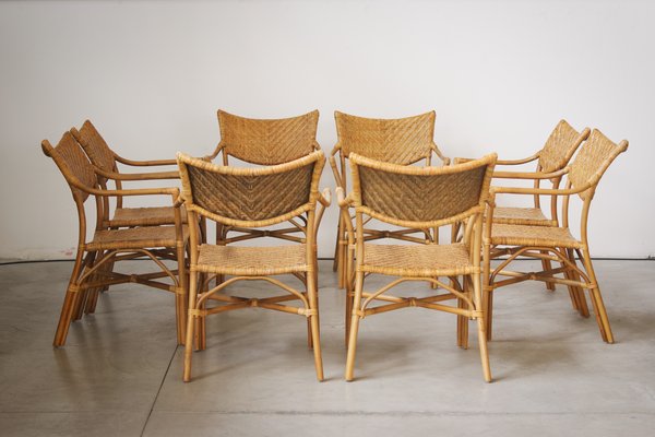 Sedia da pranzo Ginara in legno di acacia e rattan sintetico con