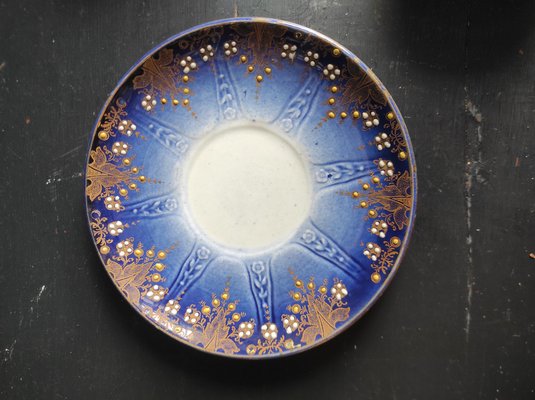 French Art Nouveau Cups and Saucers from K&G Luneville, 1920s, Set