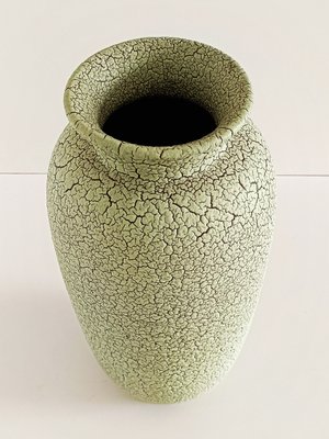 Mid-Century Fat Lava Art Pottery Jasba Ceramic Vase, West Mid-Century Fat Lava Art Pottery Jasba Ceramic Vase, West