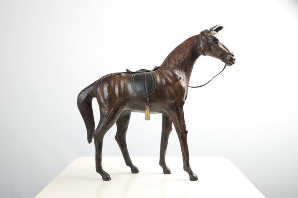 Victorian Leather Horses, Late 19th Century, Set of 3 for sale at