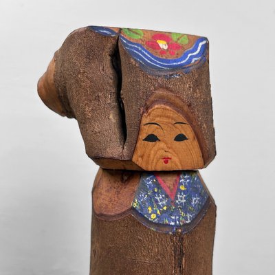 Japanese Folk Art Mingei Kokeshi Doll in Wood, 1920s for sale at Pamono Japanese Folk Art Mingei Kokeshi Doll in Wood, 1920s for sale at Pamono