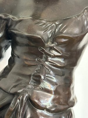 Auguste Moreau, Girl with Basket, 1890s, Metal for sale at Pamono