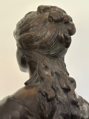 Auguste Moreau, Girl with Basket, 1890s, Metal for sale at Pamono