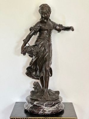 女神 ヴィーナス A.Moreau Woman In Wind Statue Sculpture ~ Large - American Bronzes