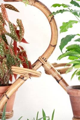 Vintage Bamboo Plant Vase Stand / Holder, Italy, 1960s for sale at