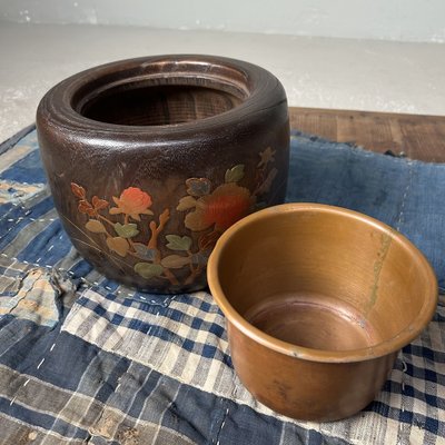 Vintage Japanese Maki-E Hibachi Fire Pot, 1950s for sale at Pamono