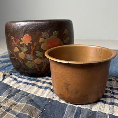 時代火鉢　火鉢　真鍮　Japanese traditional crafts Vintage Japanese Maki-E Hibachi Fire Pot, 1950s for sale at Pamono