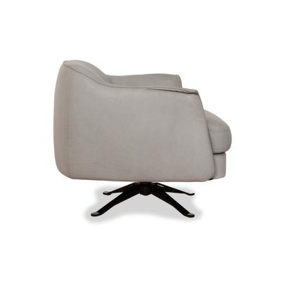 Grauer Ledersessel & Hocker von Cierre Boheme, 2er Set bei Pamono kaufen