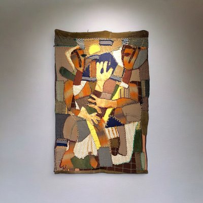 Dutch Mid-Century Modern Cubist Abstract Wall Tapestry