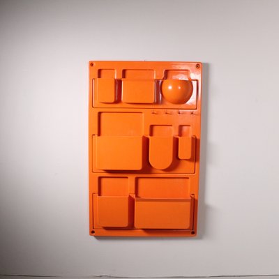Orangefarbener Wandorganizer aus Kunststoff, 1970er