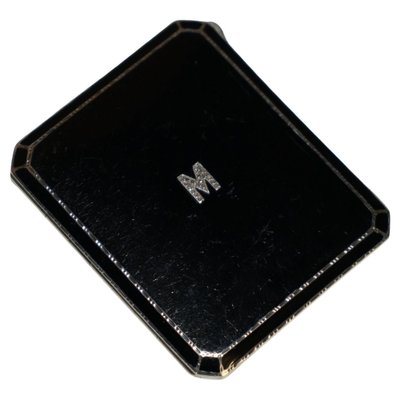 Art Deco Sterling Silver Enamel & Diamond Cigarette Case from Asprey  London, 1933