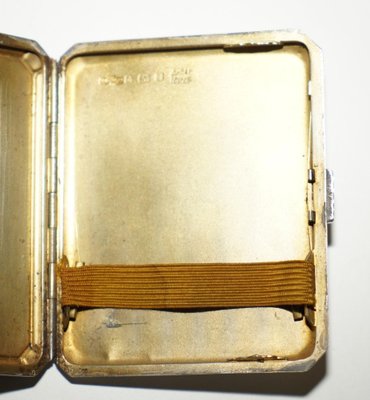 asprey silver cigarette case Art Deco Sterling Silver Enamel & Diamond Cigarette Case from Asprey  London, 1933