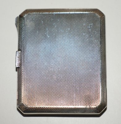 Art Deco Sterling Silver Enamel & Diamond Cigarette Case from Asprey  London, 1933