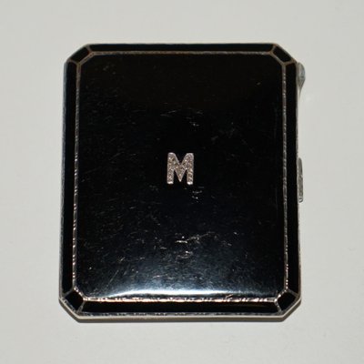 diamante cigarette case Art Deco Sterling Silver Enamel & Diamond Cigarette Case from Asprey  London, 1933