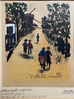 Maurice Utrillo、RIVAGE BRETON、海外版超希少レゾネ Maurice Utrillo, Montmartre Moulin De La Galette, Lithograph for
