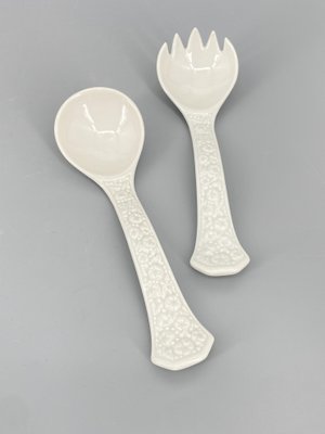 Maria Weiß Salad Servers in Porcelain from Rosenthal, Germany, Set of 2