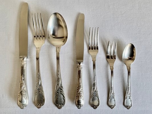 Vintage German Solingen Silver Plated Cutlery, 1965, Set of Vintage German Solingen Silver Plated Cutlery, 1965, Set of