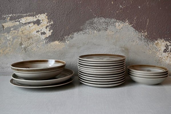 Böhmisches Steingut Geschirr Set im Country Chic Stil von Longchamp, 1970er, 19 bei Pamono kaufen