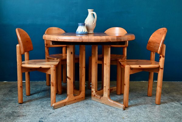Pine Dining Set by Rainer Daumiller, Set of 6 for sale at Pamono
