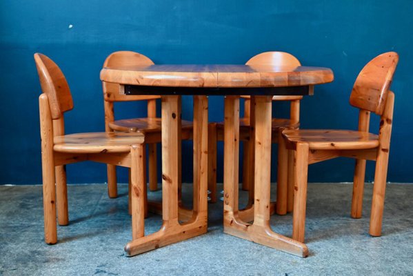 Pine Dining Set by Rainer Daumiller, Set of 6 for sale at Pamono