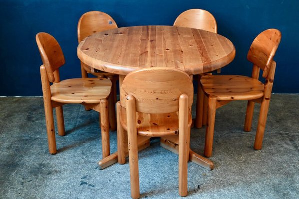 Pine Dining Set by Rainer Daumiller, Set of 6 for sale at Pamono