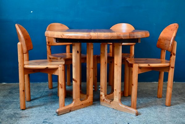 Pine Dining Set by Rainer Daumiller, Set of 6 for sale at Pamono