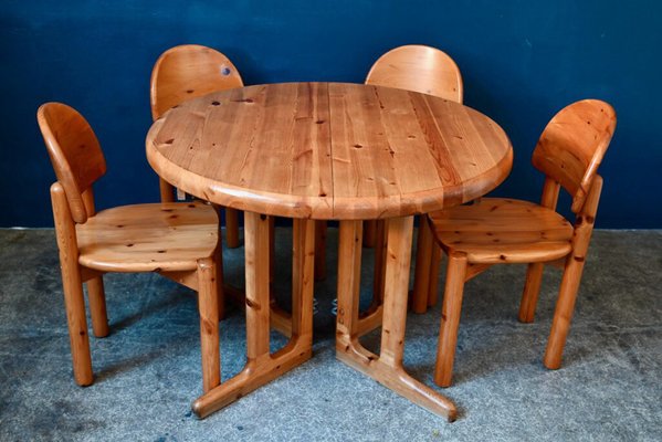 Pine Dining Set by Rainer Daumiller, Set of 6 for sale at Pamono
