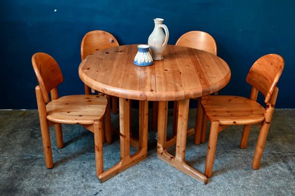 Pine Dining Set by Rainer Daumiller, Set of 6 for sale at Pamono