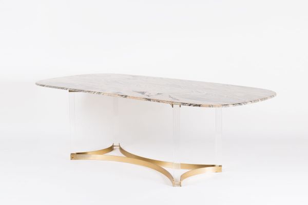 Table de Salle à Manger en Granit & Plexiglas, 1970s en vente sur Pamono Table de Salle à Manger en Granit & Plexiglas, 1970s en vente sur Pamono