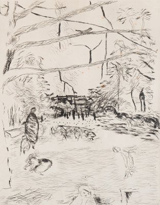 Pierre Bonnard, Le Parc Monceau, Eau-forte sur Papier, 1937 en 