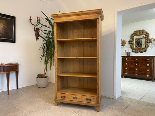 Art Nouveau Natural Wood Bookcase