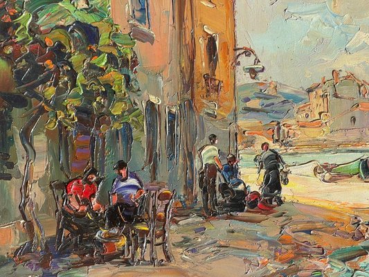 Maurice Barle, Small Port of Marseille, Oil Painting for sale at