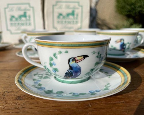 Toucans Model Tea Service by Hermès & Limoges, Set of 36 for sale 