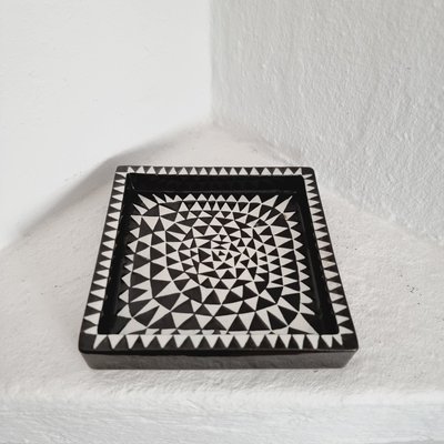 Scandinavian Modern Ceramic Domino Tray or Ashtray attributed to