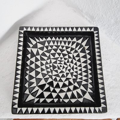 Scandinavian Modern Ceramic Domino Tray or Ashtray attributed to