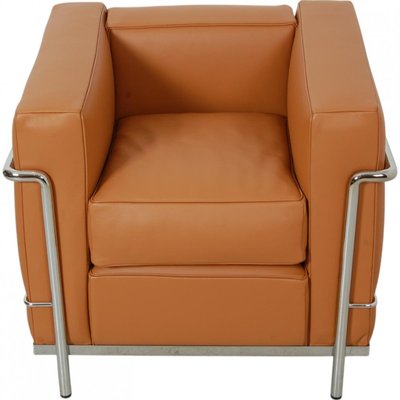 Lc 2 Lounge Chair in Cognac Leather by Le Corbusier for sale at Pamono