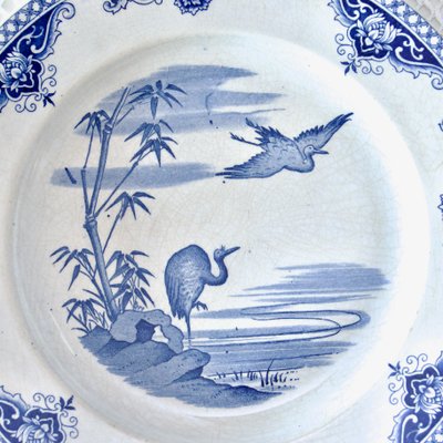 19th Century French Japanese Collection Plates with Birds from