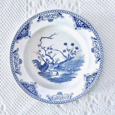 19th Century French Japanese Collection Plates with Birds from