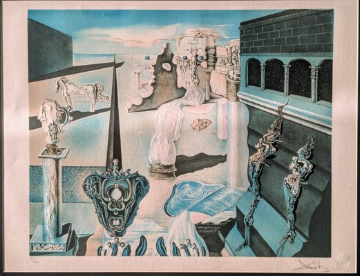 Salvador Dali, Invisible Man, Color Lithograph on Arches Paper