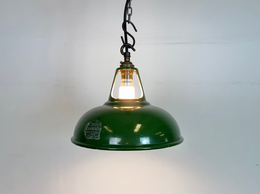 Industrial Green Enamel Factory Pendant Lamp from Coolicon, 1950s