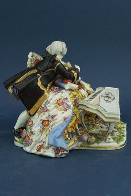 Rococo Porcelain Sculpture Depicting a Lady and a Gentleman at the