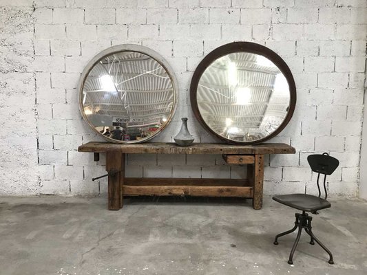 Vintage Large Convex Mirror For Sale At Pamono