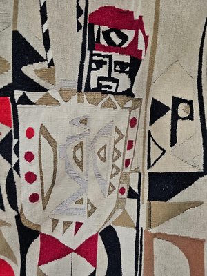 Large Mid-Century Modern Tapestry by Yugoslav Artist Mateja Rodiqi