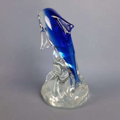 Dolphin Decor Beach Theme Bathroom Décor- 2 Large Glass Dolphin Figurines- Perfect Dolphin Gifts for Women Looking for Wedding Beach Ornaments or Dolphin Stuff for Ocean Themed Party Decorations