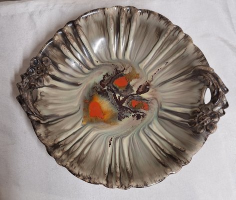 Deutsche Art Deco Obstschale aus Bunt Glasierter Keramik, 1930er bei Pamono kaufen