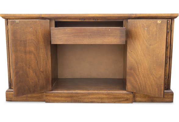 Faux Bamboo Cane and Brass Handled Sideboard from American of
