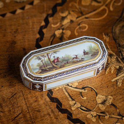 18 Karat Gold and Enamel Snuff Box by Freres Jordan, Hanau